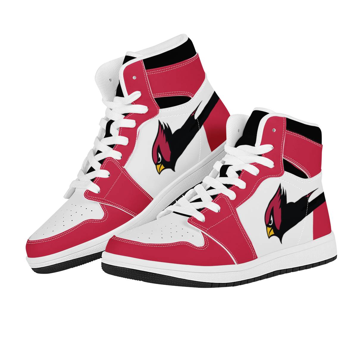 Women's Arizona Cardinals High Top Leather AJ1 Sneakers 001